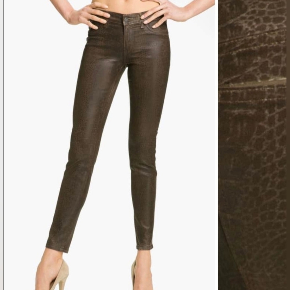 Rich & Skinny Brown Wax Coated Skinny Jeans